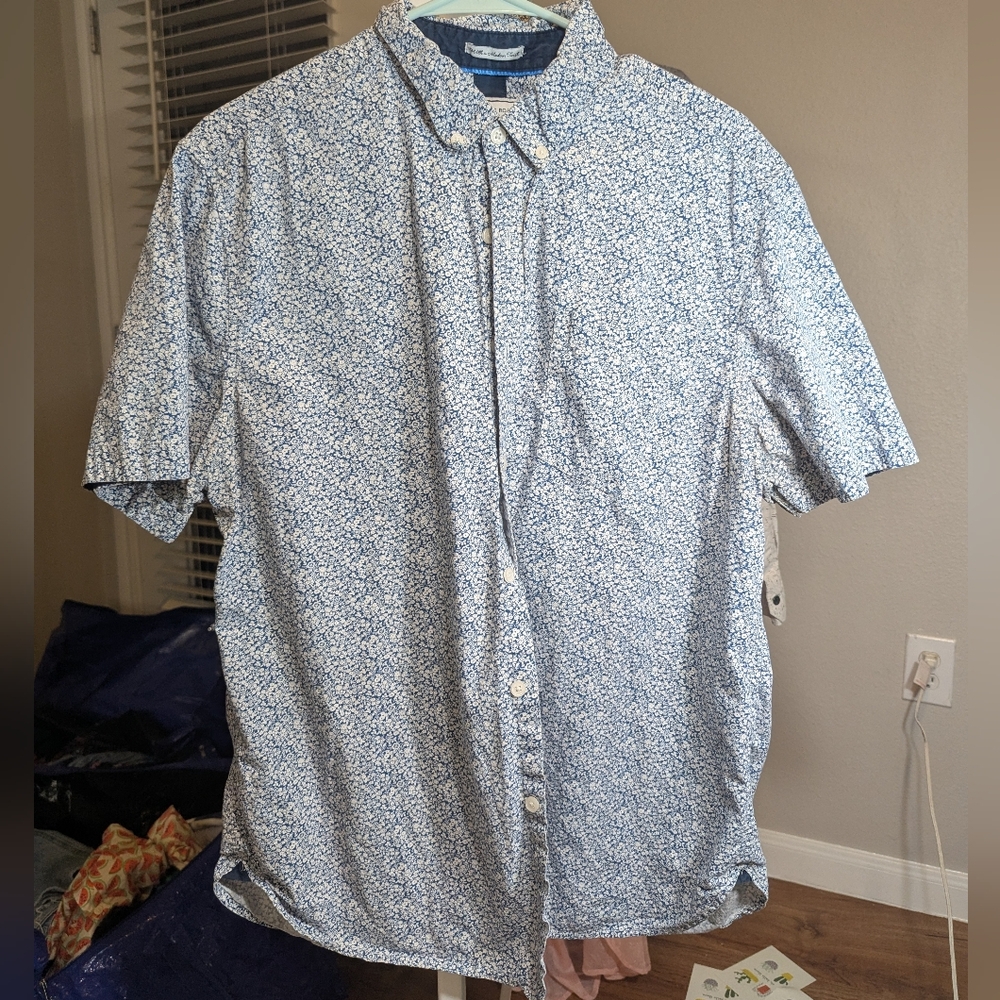 Men's Blue Floral Shirt Size XL